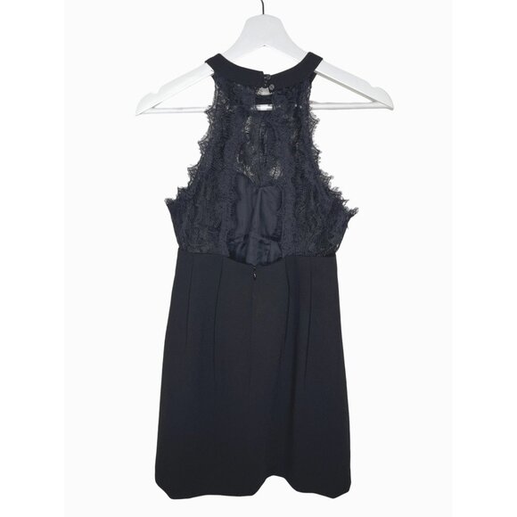 BCBGeneration Black Lace Pleated Halter Mini Dress XS NWT - Picture 5 of 9